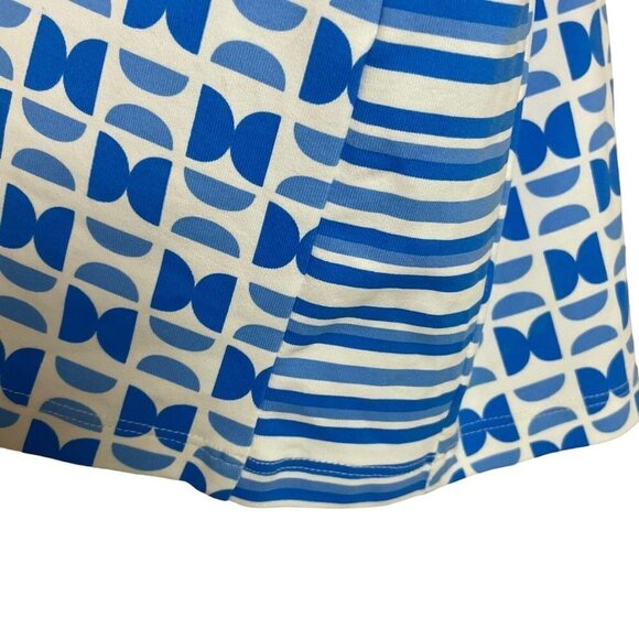 J. McLaughlin Catalina Cloth Skort Blue White Batik Geometric Skirt Size L - Picture 2 of 6